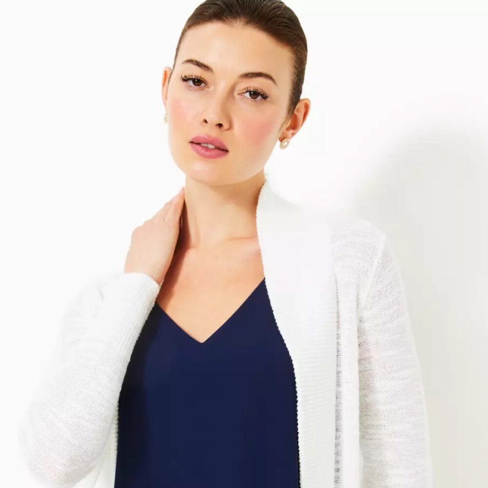 Lily Pulitzer Amalie Cardigan, white, XL